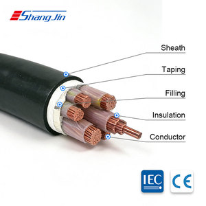 สายไฟฟ้ากำลังทองแดงหุ้มฉนวน XLPE แบบมีเปลือกหุ้ม PVC สำหรับใช้ในสถานีไฟฟ้าอุตสาหกรรม ขนาด 4*95+1*50 ตร.มม. มาตรฐาน IEC รุ่น <span class=keywords><strong>Nyy</strong></span> YJV-0.6/1kv - Product Image 1