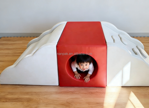 Structure <span class=keywords><strong>de</strong></span> jeu en mousse 3-en-1 pour intérieur/extérieur, arche <span class=keywords><strong>de</strong></span> jeu souple pour enfants avec bord ondulé et <span class=keywords><strong>tunnel</strong></span>, idéale pour la location événementielle et les playcafé - Product Image 5