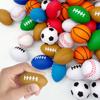 PU 4cm Rugby Ball Mini Spray-Peint Promotionnel Football Basketball-Soulagement Du Stress Jouets Équipement De Sport En Plastique Rebond Lent