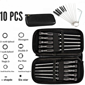 Outil de réglage du <span class=keywords><strong>carburateur</strong></span> 10 pièces <span class=keywords><strong>Tournevis</strong></span> avec outil de nettoyage Sac de transport <span class=keywords><strong>pour</strong></span> moteur à 2 temps Tronçonneuse <span class=keywords><strong>Carburateur</strong></span> - Product Image 1