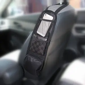 Bán Hot Chủ Bin Đen Side Car Seat Lưu Trữ Net Pocket Đồ Lặt Vặt Treo Bag Purse Chủ Oxford Vải Đa Chức Năng Túi