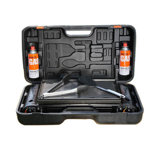 鋳鉄パン付きポータブルダブルアルミバーナーブタンガスストーブCE工場供給 - Product Image 1