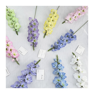 QYYM-44 <span class=keywords><strong>Xinxin</strong></span> 3D Glaïeul Real Touch Larkspur artificiel Delphinium Grandiflorum fait à la main maison mariage et décoration de fête - Product Image 1