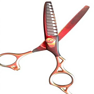Ciseaux à effiler professionnels pour droitiers ASAP, en acier inoxydable, manche long, 28 dents, logo personnalisé, outil de barbier - Product Image 1