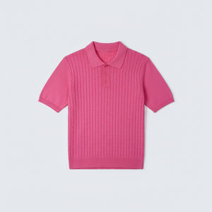 Camiseta Polo de Punto Acrílico 100% con Diseño de Trenzas, Estilo Casual, Antiarrugas, Fabricada en Vietnam, ODM y OEM - Product Image 4