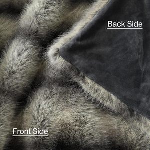Manta de Piel Sintética de Lujo, Tejida, Suave y Acogedora, con Diseño de Lobo o Zorro, para el Invierno, Marca Zhengtai - Product Image 2
