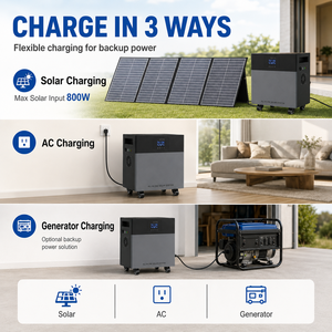 ระบบจัดเก็บพลังงานแบบพกพาออลอินวันพร้อมล้อ 300W 1200W 2500W แบตเตอรี่ LiFePO4 พับเก็บได้ ใช้พลังงานแสงอาทิตย์ สำหรับบ้านและนอกบ้าน - Product Image 6