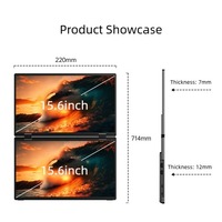 Moniteur portable à double écran 4K de 15,6 pouces avec une luminosité de 350 nits et une gamme de couleurs NTSC de 72%