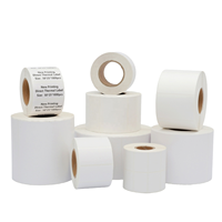 Étiquettes autocollantes blanches en papier thermique direct imperméable pour codes-barres, idéales pour l'expédition en supermarché