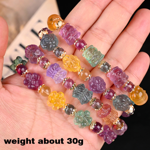 กำไลหินคริสตัลธรรมชาติขายส่ง คุณภาพสูง กำไลฟลูออไรต์สีรุ้ง - Product Image 2