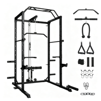 Structure de musculation en acier avec poulie haute et station de tractions pour entraînement multifonctionnel à domicile