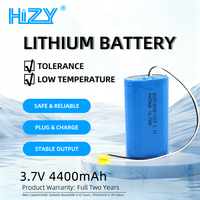 HIZY HIZY-18650-3.7V-4400mAh Paket Baterai Lithium-ion 18650 Isi Ulang 3.7V Kapasitas Tinggi 4400mAh Disesuaikan Bersertifikat CE 500