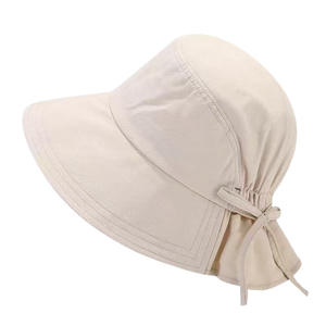 Sombrero para el sol para mujer, de ala ancha, de algodón blanco, UPF 50, plegable, transpirable, protección solar, para verano, uso al aire libre - Product Image 3