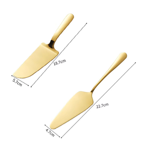 Bán buôn thép không gỉ bánh bánh mì dao thìa đặt bánh Pizza thìa Bếp nướng công cụ đám cưới bên răng cưa bánh thìa - Product Image 2