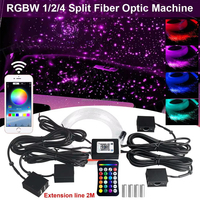 Kit d'éclairage de plafond ciel étoilé en fibre optique avec mini-moteur 1V3, 900 étoiles, 1,5 m, contrôle APP RF pour voiture et camion