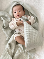 Vente flash : couverture bébé en coton gaufré 65*100cm/25.5*39.5 pouces, accepte ODM&OEM, douce et confortable, literie bébé
