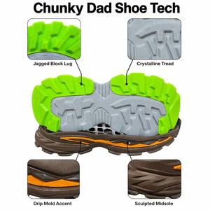 Drip Mold Chunky Dad Sports Shoe Sole Sculpted Midsole Jagged Lug Tread Outdoor <span class=keywords><strong>Trail</strong></span> Custom OEM 5+3 2677 Unisex Water Resistant - Product Image 4