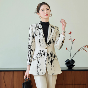 Blazer é<span class=keywords><strong>l</strong></span>égant pour femmes, à un seul bouton, patchwork, pour le bureau, prix réduit - Product Image 6