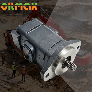Bomba hidráulica de doble engranaje P315 OM502 OM-P315OM502 14530502 con eje estriado para sistema de suministro hidráulico principal de maquinaria de construcción - Product Image 1