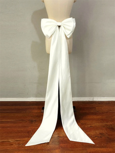 Ladies' wedding dress accessories runway fashion stage performance satin wedding dress train <strong>large</strong> <strong>bow</strong> - Product Image 1