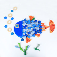 Blocs de construction en bois Montessori, jouets d'empilage Waldorf pour enfants, apprentissage précoce, éducation, cadeau de construction, qualité supérieure