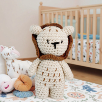 Crochet personnalisé Lion jouet fil doux Mini hochet PP coton couette maille bébé éducation Animal en peluche cadeau ODM coton tissu