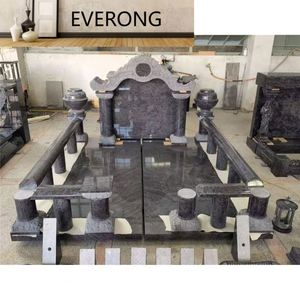 Monument funéraire en granit noir de style européen pour sépulture simple et double au <span class=keywords><strong>cimetière</strong></span> - Pierre tombale en granit noir pour <span class=keywords><strong>cimetière</strong></span> - Product Image 3