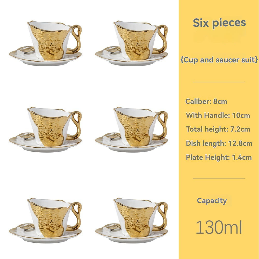 6 cups with saucer-White