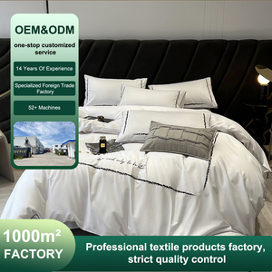 Tùy Chỉnh Khách Sạn Linen 100% Bông Vua Kích Thước Bộ Đồ Giường Đặt Thêu Duvet Cover Quilt Bìa Và Tấm Bộ - Product Image 2