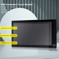 Monitor Sentuh Industri Kecerahan Tinggi 1000 Nits 21,5 Inci Tahan Sinar Matahari IP66 Layar PCAP HMI