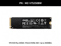 SSD Internal Solid State Drive 970 EVO Plus 250GB M.2 NVMe MZ-V7S250BW PCIe3.0 X4 M-Key 2280