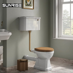 Céramique Wc Sol Debout Salle De Bains Toilette Industrielle Chasse D'eau Dissimulée Placard Haut Niveau Toilette Pan Salle De Bains À Un Londonien - Product Image 1