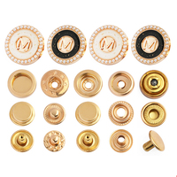 Bouton à pression en laiton et alliage de zinc à motif personnalisé pour abaya et thobe, 4 parties, pour vêtements
