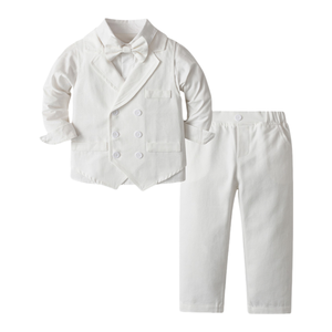 Vente directe du fabricant, vêtements pour enfants à manches longues, <span class=keywords><strong>gilet</strong></span> pour bébé, blanc, ensemble de baptême pour garçons, de 6 mois à 7 ans - Product Image 1