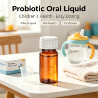 Bouteille en PET ambré graduée de 30 ml pour médicaments, flacon vide pour liquide oral probiotique pour enfants, pour emballage pharmaceutique - Vente en gros