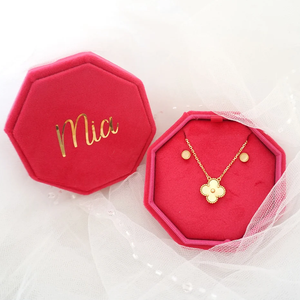 Luxury Octagonal Velvet Jewelry Box with Envelope Closure <b>Custom</b> Logo-Romantic Gift Box for <b>Rings</b> Earrings Necklaces & Bangles - Product Image 2