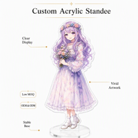 Standee Akrilik Anime Glitter Tebal 15mm Custom, Foil Emas, Slot Tunggal, Figur Karakter Asli