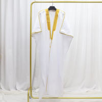 Bisht en mousseline de soie pour hommes musulmans de Dubaï, Abaya, uniforme de prière arabe pour l'Aïd, Thobe, cape pour hommes, robe longue saoudienne