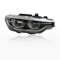 Repuestos Originales SJC V2 Plateados para Auto BMW Serie 3 F30 F35, Faro Delantero LED Amarillo Blanco, DRL Bicolor, Conjunto de Lámpara Frontal