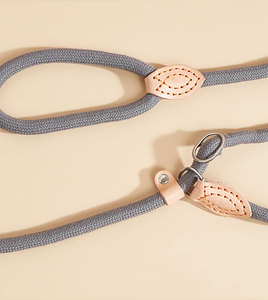 Nylon <b>Dog</b> <b>Leash</b> Gray Color Hands Free Simple Style With Snap Hook Reflective Decoration - Product Image 3