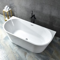 Baignoire autoportante monobloc moderne en acrylique de 1,7 m pour usage domestique, idéale pour hôtels et gîtes