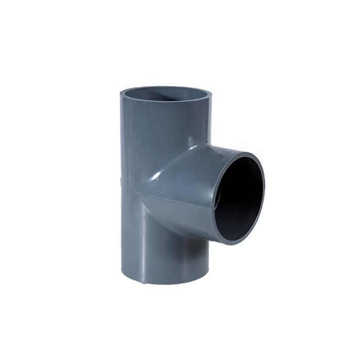 Оптовая пластиковая PVC-равносторонняя тройника DIN8063 серого цвета PN10 для водоснабжения