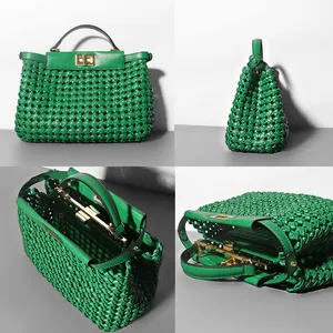 New hand-woven handbag niche fashion tote shoulder bag trend texture hundred cross body bag