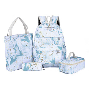 Carrying Backpack 4 in 1 Cute Backpack <b>Sets</b> Kids School Bag <b>Set</b> With <b>Lunch</b> Box Pencil Case Elegant Backpack Women - Product Image 4