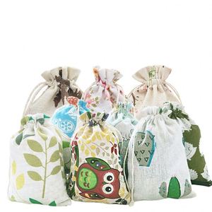 Pochette en coton réutilisable et recyclable 13*18cm avec cordon de serrage, imprimée, pour cadeaux de fête, artisanat, bijoux, bonbons, faveurs, logo personnalisable, shopping - Product Image 5