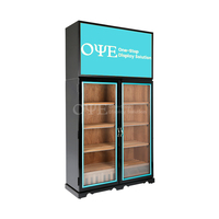 Vitrine à cigares en cèdre espagnol, humidor, armoire à cigares, étuis en bois, éclairage en bois, présentoir à tabac, aménagement de boutique de cigares