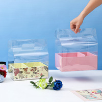 PVC Transparent Portable Fruit Arrangement Box with Handle Kraft Paper Folders for Valentine's Day-Offset Printing Customizable
