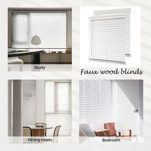 Tende Veneziane in Finto Legno, Oscuranti e Resistenti, Montaggio a Soffitto 70"W X 60"H, Design Moderno <span class=keywords><strong>Zebra</strong></span>, Direttamente dalla Fabbrica, Elegante Bianco - Product Image 5