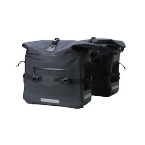 뜨거운 판매 분리형 50L 블랙 타포린 방수 소프트 패니어 가방 오토바이 모토 수하물 가방