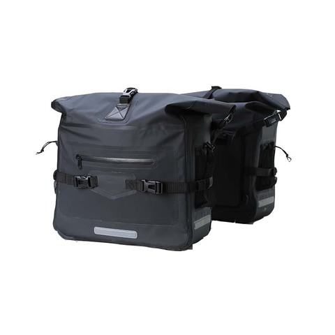 Hot Selling Detachable 50L Black Tarpaulin Waterproof Soft Pannier Bag for Motorcycle Moto Luggage Bag